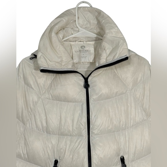 Curations Caravan White Packable Puffer Cape Jacket XS Hooded - Picture 4 of 12